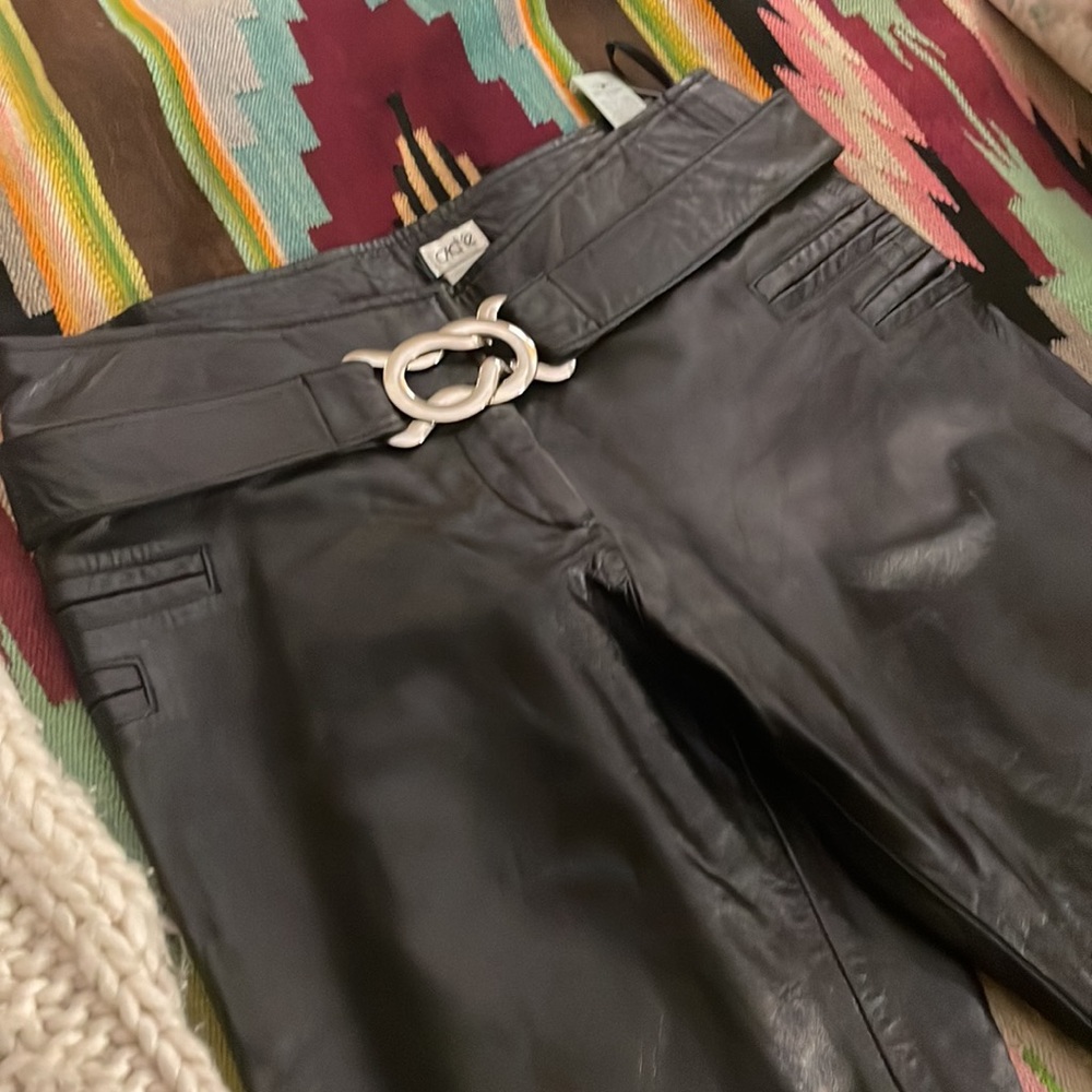 🎉NWTCACHE Vintage Gorgeous!  Black leather Pants Size 12  brand New /tags❤️